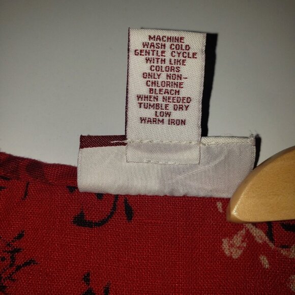 JM COLLECTION by Jennifer Moore Blouse Womens Size 10 Top 100% Linen Asian Print - Picture 4 of 14